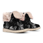 Monochrome Punk Skull Print Winter Boots