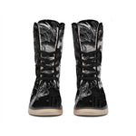 Monochrome Punk Skull Print Winter Boots