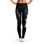 Monochrome Punk Skull Print Women's Leggings