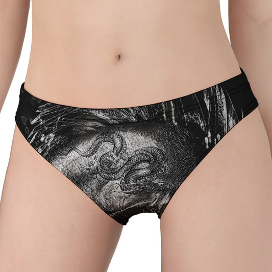 Monochrome Punk Skull Print Women's Panties