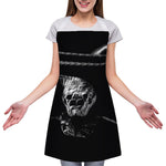 Monochrome Rhinoceros Ratsnake Print Adjustable Apron