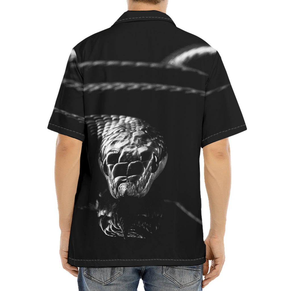 Monochrome Rhinoceros Ratsnake Print Aloha Shirt