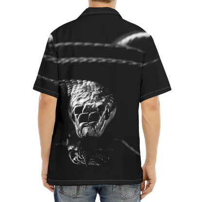 Monochrome Rhinoceros Ratsnake Print Aloha Shirt