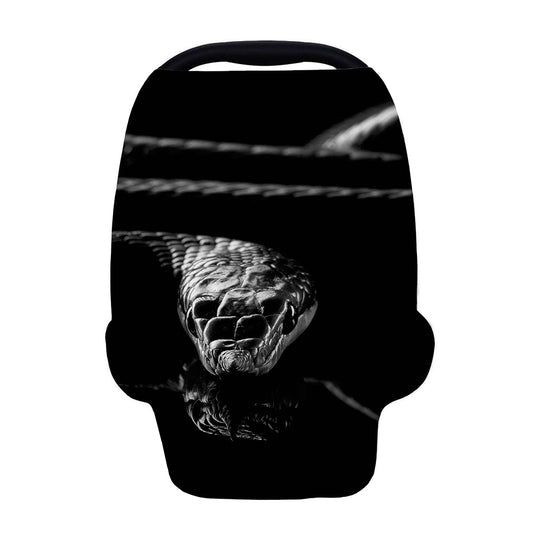 Monochrome Rhinoceros Ratsnake Print Baby Seat Cover