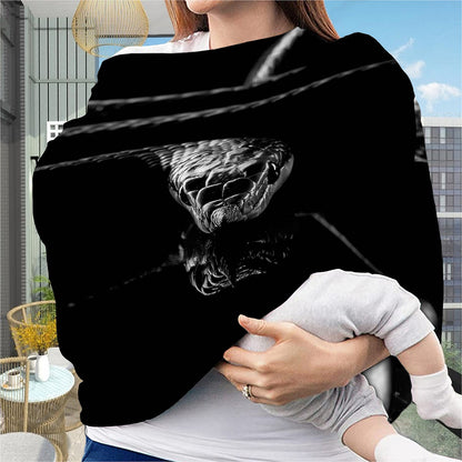 Monochrome Rhinoceros Ratsnake Print Baby Seat Cover