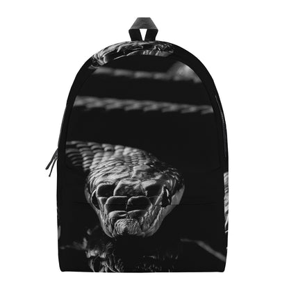 Monochrome Rhinoceros Ratsnake Print Backpack