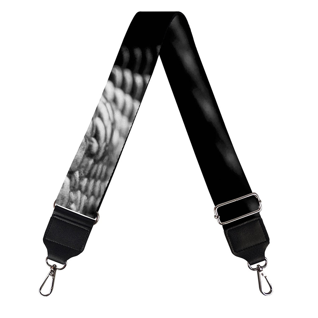 Monochrome Rhinoceros Ratsnake Print Bag Strap