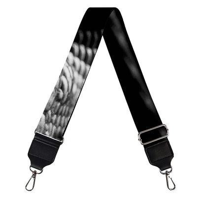 Monochrome Rhinoceros Ratsnake Print Bag Strap