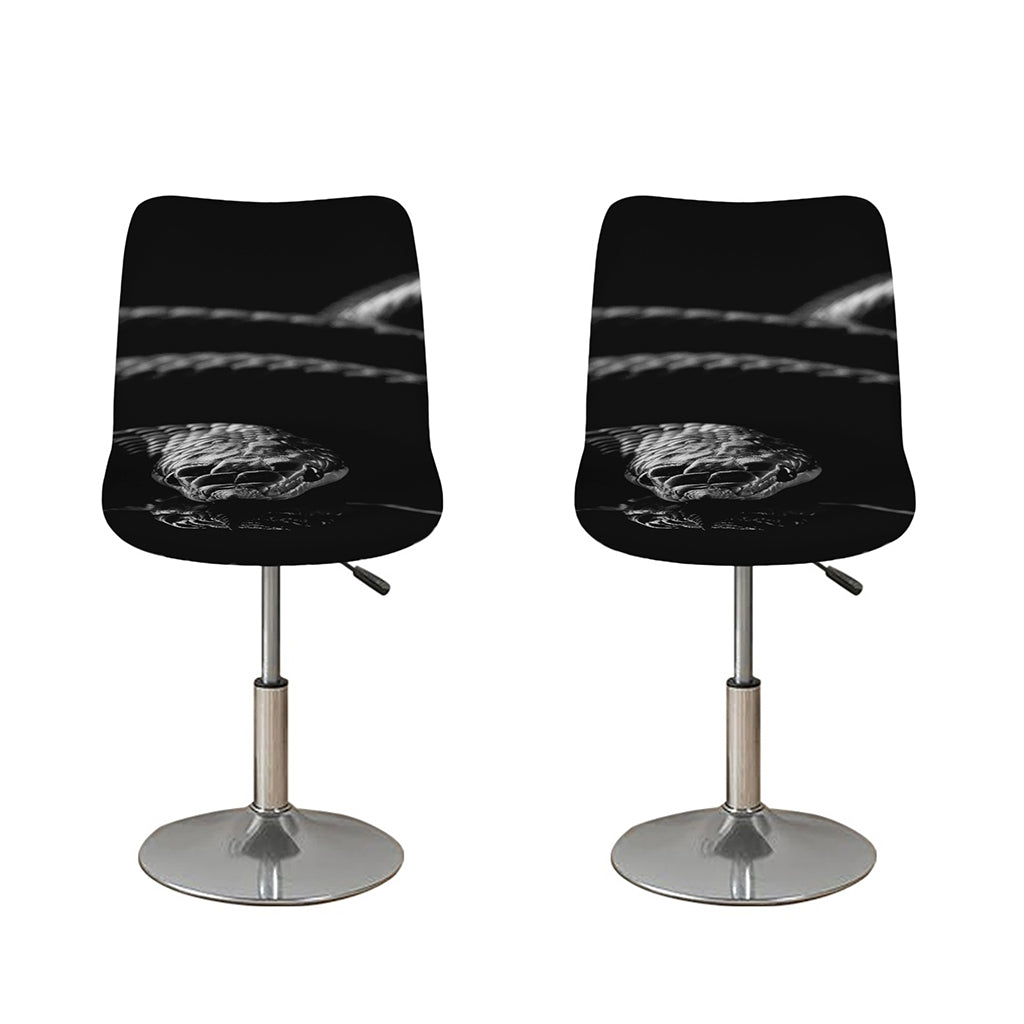 Monochrome Rhinoceros Ratsnake Print Bar Stool Covers