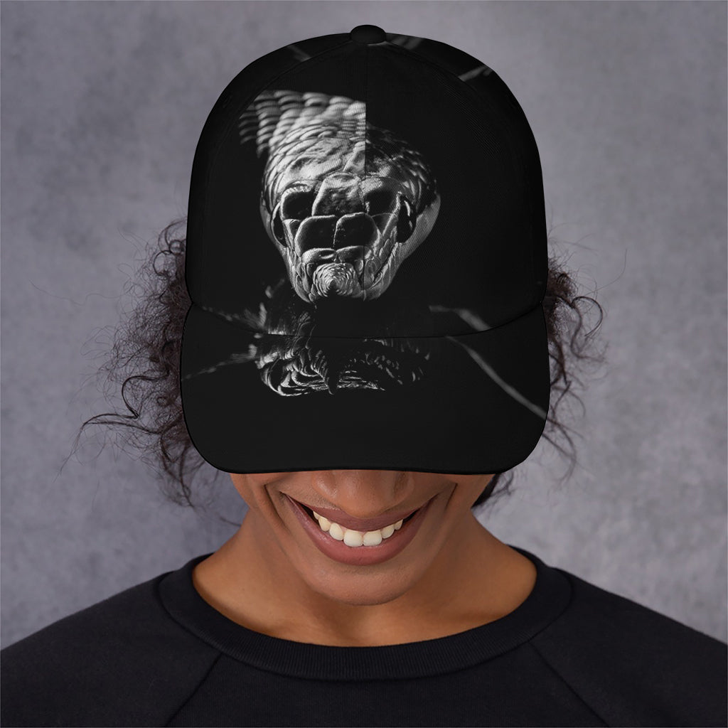 Monochrome Rhinoceros Ratsnake Print Baseball Cap