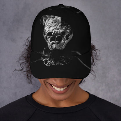 Monochrome Rhinoceros Ratsnake Print Baseball Cap