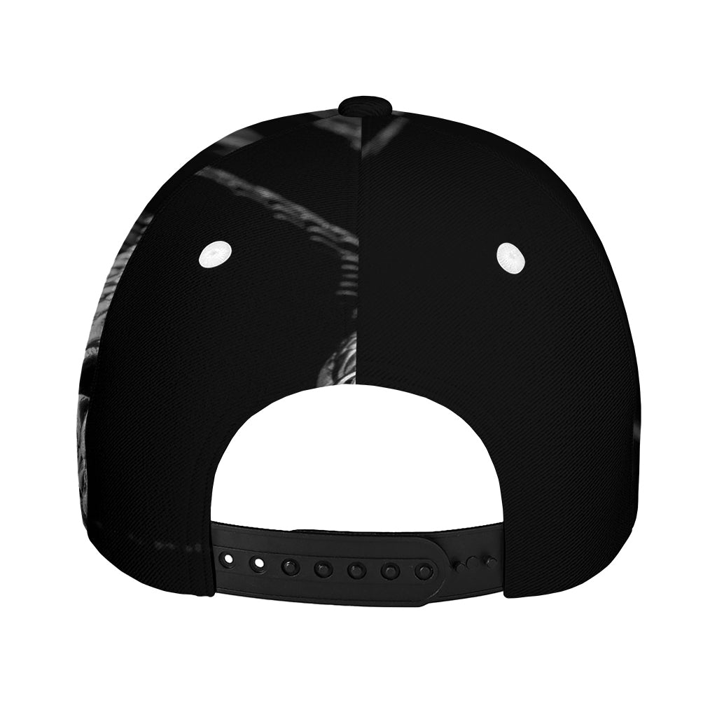 Monochrome Rhinoceros Ratsnake Print Baseball Cap