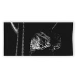 Monochrome Rhinoceros Ratsnake Print Beach Towel