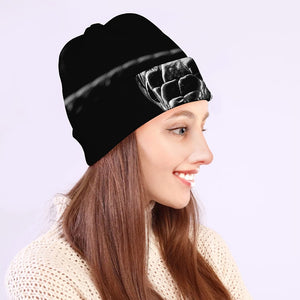 Monochrome Rhinoceros Ratsnake Print Beanie