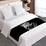 Monochrome Rhinoceros Ratsnake Print Bed Runner