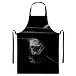 Monochrome Rhinoceros Ratsnake Print Bib Apron With Pocket