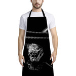 Monochrome Rhinoceros Ratsnake Print Bib Apron With Pocket