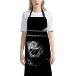 Monochrome Rhinoceros Ratsnake Print Bib Apron With Pocket