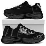 Monochrome Rhinoceros Ratsnake Print Black Chunky Shoes