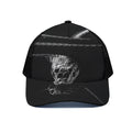 Monochrome Rhinoceros Ratsnake Print Black Mesh Trucker Hat