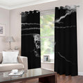 Monochrome Rhinoceros Ratsnake Print Dimout Grommet Curtains