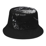 Monochrome Rhinoceros Ratsnake Print Bucket Hat