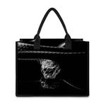 Monochrome Rhinoceros Ratsnake Print Canvas Tote Bag