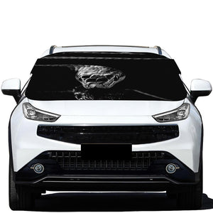 Monochrome Rhinoceros Ratsnake Print Car Windshield Snow Cover