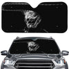 Monochrome Rhinoceros Ratsnake Print Car Windshield Sun Shade