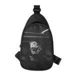 Monochrome Rhinoceros Ratsnake Print Chest Bag