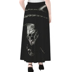 Monochrome Rhinoceros Ratsnake Print Chiffon Maxi Skirt