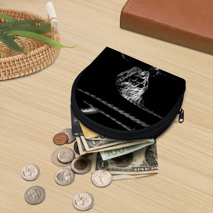 Monochrome Rhinoceros Ratsnake Print Coin Purse