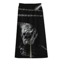 Monochrome Rhinoceros Ratsnake Print Cotton Front Slit Maxi Skirt