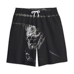 Monochrome Rhinoceros Ratsnake Print Cotton Shorts