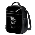 Monochrome Rhinoceros Ratsnake Print Crossbody Lunch Bag
