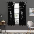 Monochrome Rhinoceros Ratsnake Print Grommet Curtain Panels