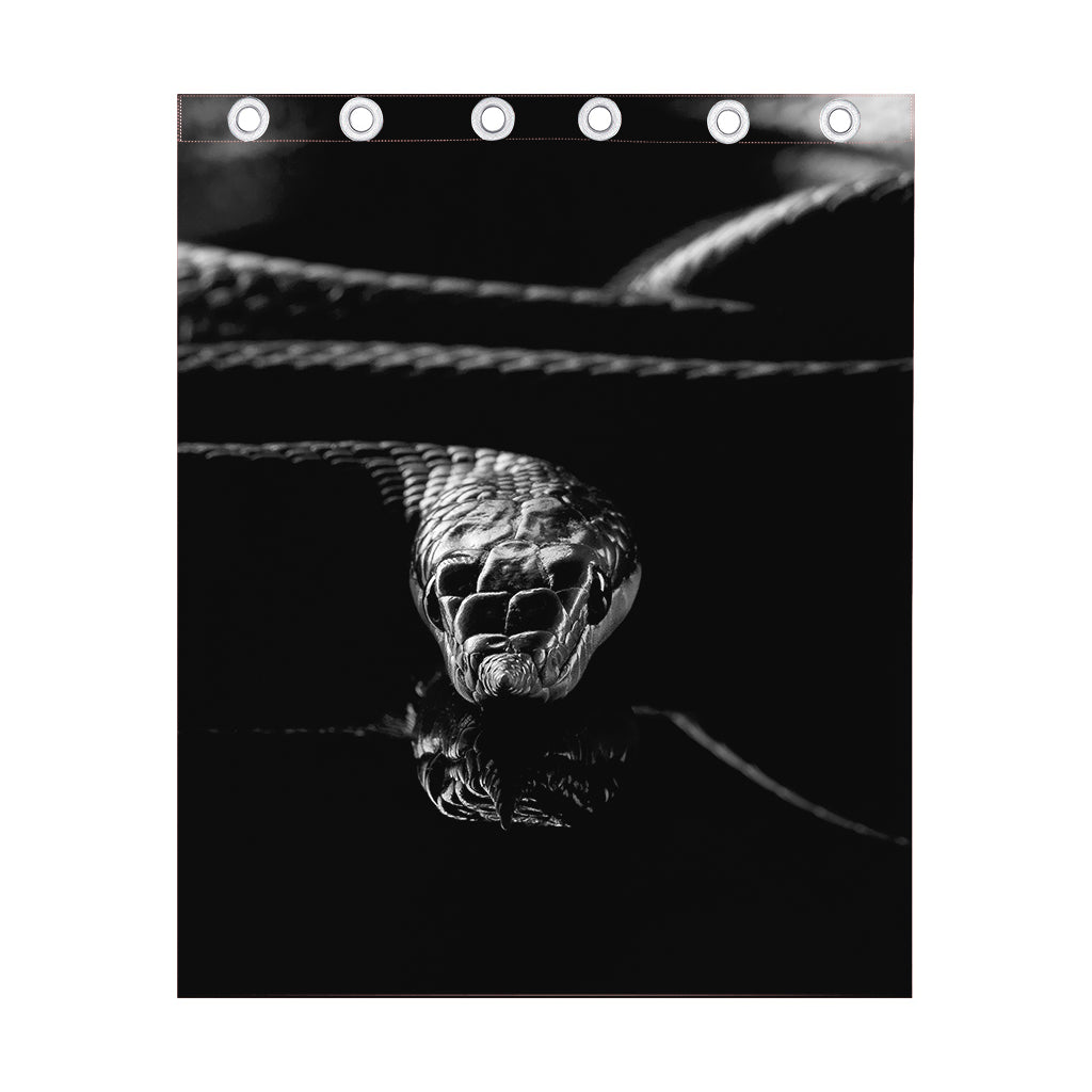 Monochrome Rhinoceros Ratsnake Print Curtain