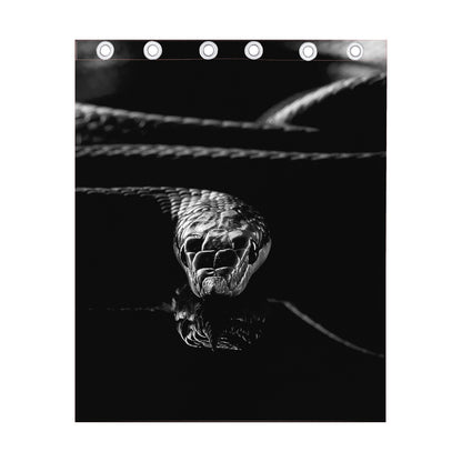 Monochrome Rhinoceros Ratsnake Print Curtain