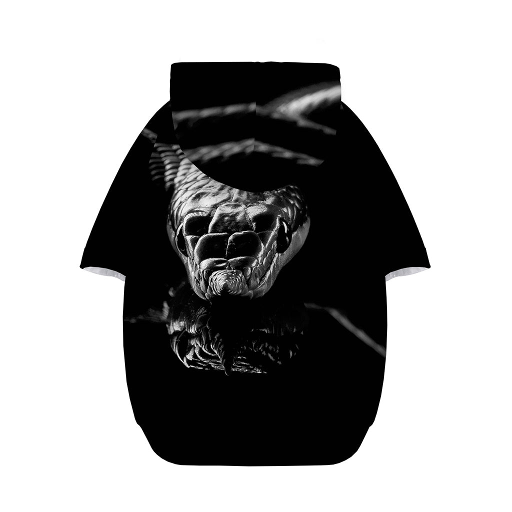 Monochrome Rhinoceros Ratsnake Print Dog Zip Up Hoodie