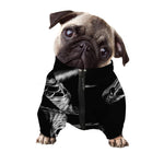 Monochrome Rhinoceros Ratsnake Print Dog Zip Up Jacket