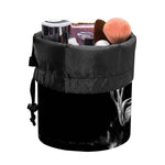 Monochrome Rhinoceros Ratsnake Print Drawstring Makeup Bag