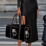 Monochrome Rhinoceros Ratsnake Print Duffle Bag