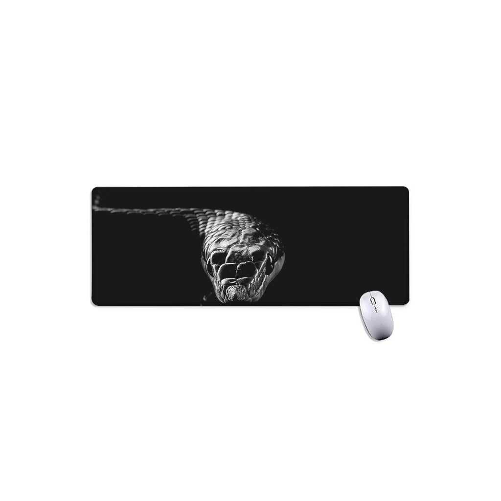 Monochrome Rhinoceros Ratsnake Print Extended Mouse Pad