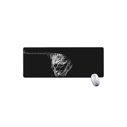Monochrome Rhinoceros Ratsnake Print Extended Mouse Pad