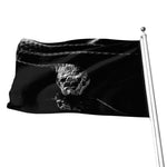 Monochrome Rhinoceros Ratsnake Print Flag