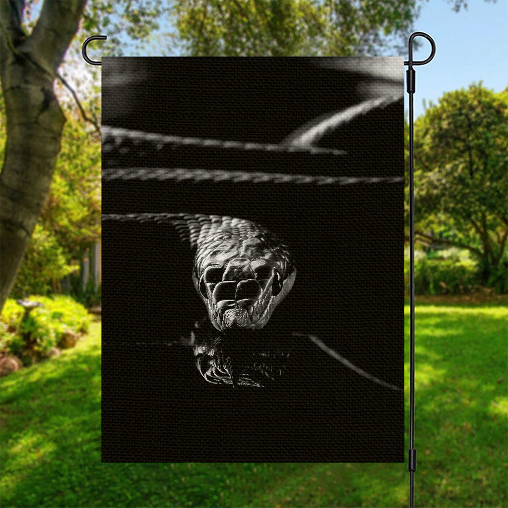 Monochrome Rhinoceros Ratsnake Print Garden Flag