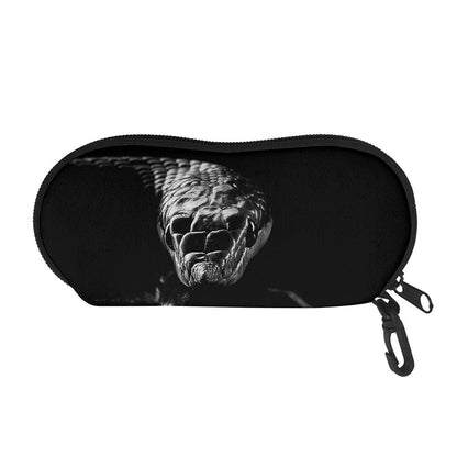 Monochrome Rhinoceros Ratsnake Print Glasses Case