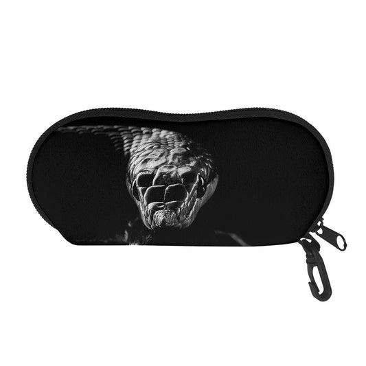 Monochrome Rhinoceros Ratsnake Print Glasses Case