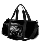 Monochrome Rhinoceros Ratsnake Print Gym Bag