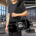 Monochrome Rhinoceros Ratsnake Print Gym Bag
